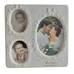 Russ White Floral Wedding Couple Photo Picture Frame